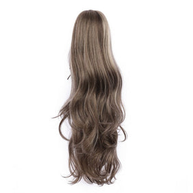 Dark Brown Mix Gray Ponytail Extensions