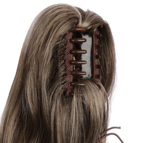 Dark Brown Mix Gray Ponytail Extensions