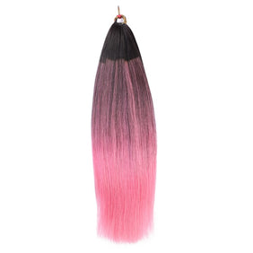 Black Mix Pink Nano Ring Tip Human Hair Extensions-FEATHER