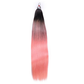 Black Mix Pink Nano Ring Tip Human Hair Extensions-FEATHER