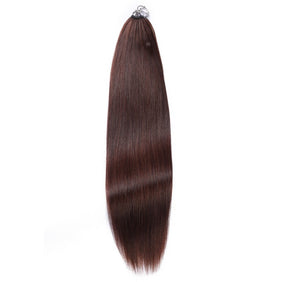 Drak Brown Nano Ring Tip Human Hair Extensions-FEATHER