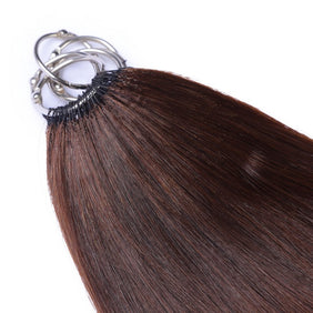 Drak Brown Nano Ring Tip Human Hair Extensions-FEATHER