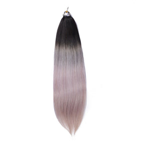 Black Mix Gray Nano Ring Tip Human Hair Extensions-FEATHER