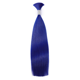 Blue Wet & Wavy Bulk Hair Extensions for Braiding-BULK HAIR