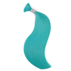 Light Green Wet & Wavy Bulk Hair Extensions for Braiding-BULK HAIR