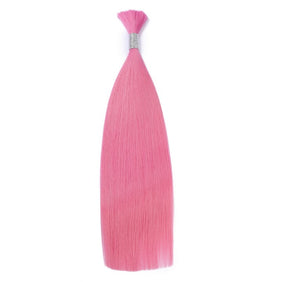 Pink Wet & Wavy Bulk Hair Extensions for Braiding-HAIR BULK