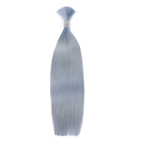 Gray Wet & Wavy Bulk Hair Extensions for Braiding-HAIR BULK