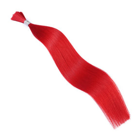 Red Wet & Wavy Bulk Hair Extensions for Braiding-HAIR BULK