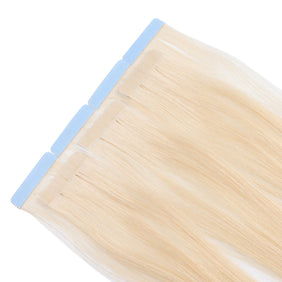 Platinum Blonde (#60) PU Tape Ins Human Hair Extensions