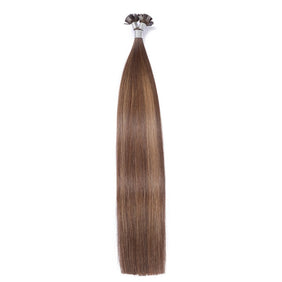 Light Brown Mix Dark Brown Flat Tip Hair Extensions-FLAT TIP