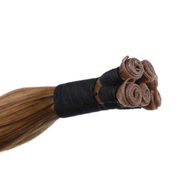 Chestnut Brown (#6) Hand Tied Hair Weft-HAND TIED WEFT