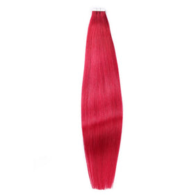 Red PU Tape Ins Human Hair Extensions