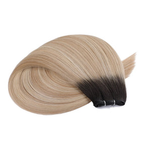 Black Blonde Ombre (#T1BP16A/60A) Double Weft Sew In Hair Extensions- FLAT HAIR WEFT