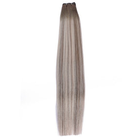 Brown Blonde Ombre (#B7/60A) Double Weft Sew In Hair Extensions-FLAT HAIR WEFT