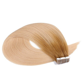 Ginger Light Blonde Ombre PU Tape Ins Human Hair Extensions