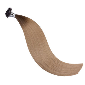 Dark Brown Blonde Tip Hair Extensions-U TIP