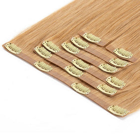 Blonde (#16) Injection PU Clip Ins Hair Extension